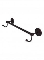 Integrated Hooks Towel Bar Black 18inch