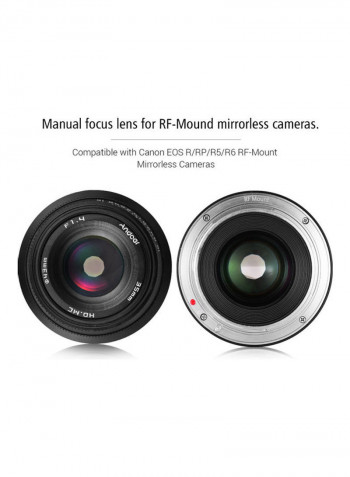 F1.4 Manual Focus Camera Lens Black/Orange
