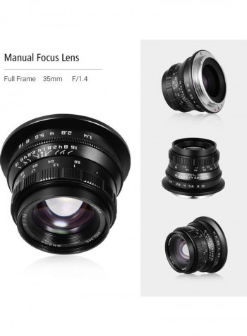 F1.4 Manual Focus Camera Lens Black/Orange