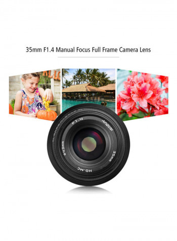 F1.4 Manual Focus Camera Lens Full Frame Black