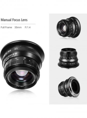 F1.4 Manual Focus Camera Lens Full Frame Black