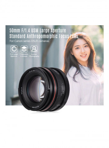 F/1.4 Usm Large Aperture Standard Anthropomorphic Focus Lens Black/White