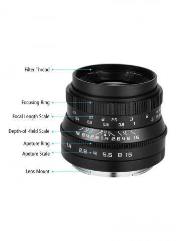 F1.4 Full Frame Large Aperture Lens Black