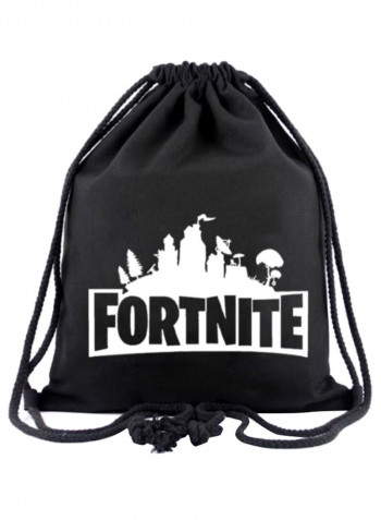 حقيبة رياضية برباط تحمل كلمة Fortnite أسود/أبيض