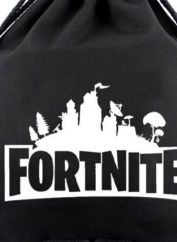 حقيبة رياضية برباط تحمل كلمة Fortnite أسود/أبيض