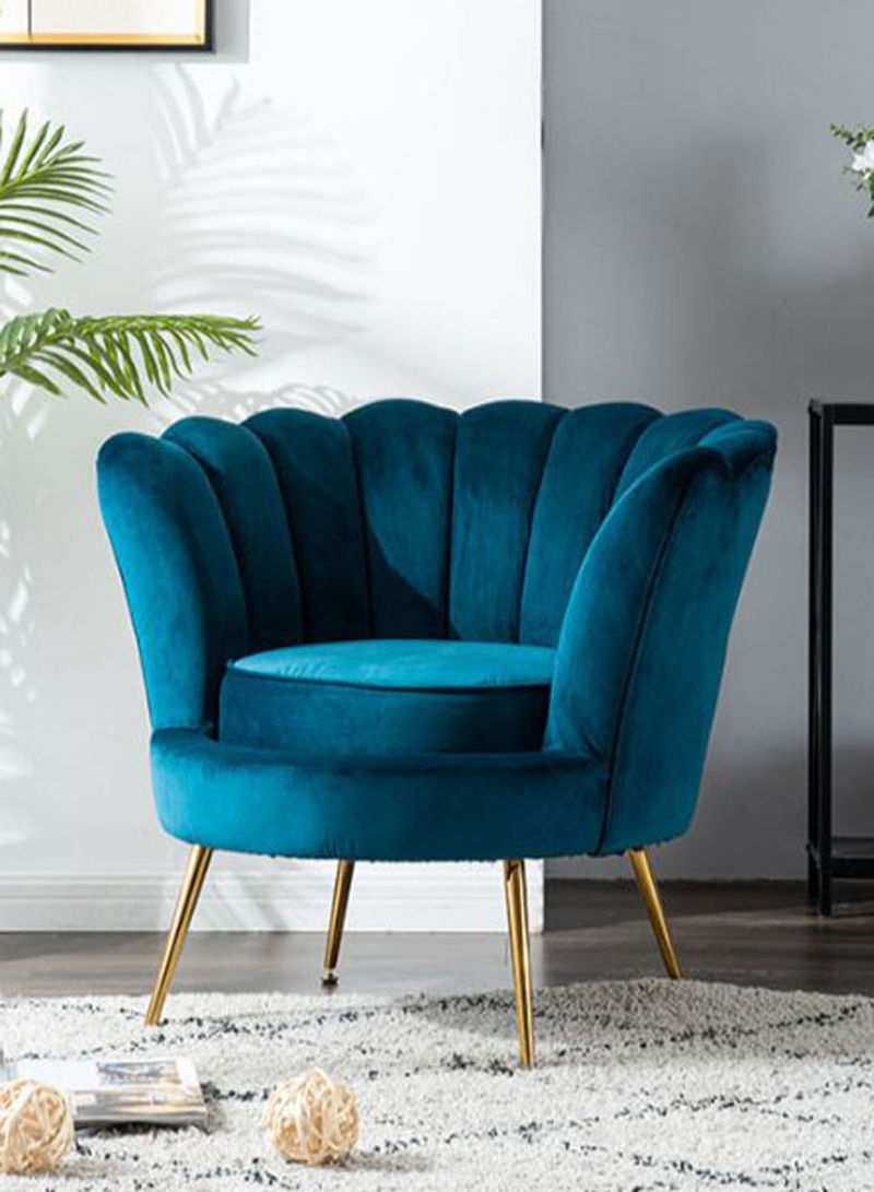 Upholstered Velvet Sofa Teal Blue