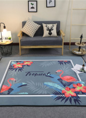Flamingo Pattern Anti-Slip Carpet Multicolour 150x195centimeter