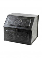 Tin Bread Box Black 11x13x11inch