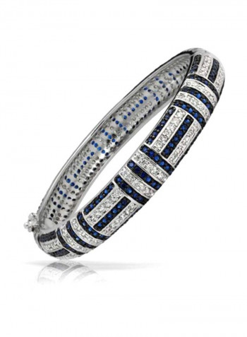 Brass Cubic Zirconia Studded Bangle Bracelet