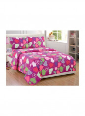 3-Piece Printed Bedsheet Set Pink/Green/Black Twin