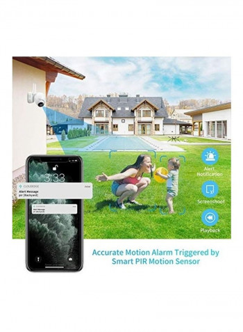 Outdoor Security Wireless Camera with Solar Panel White