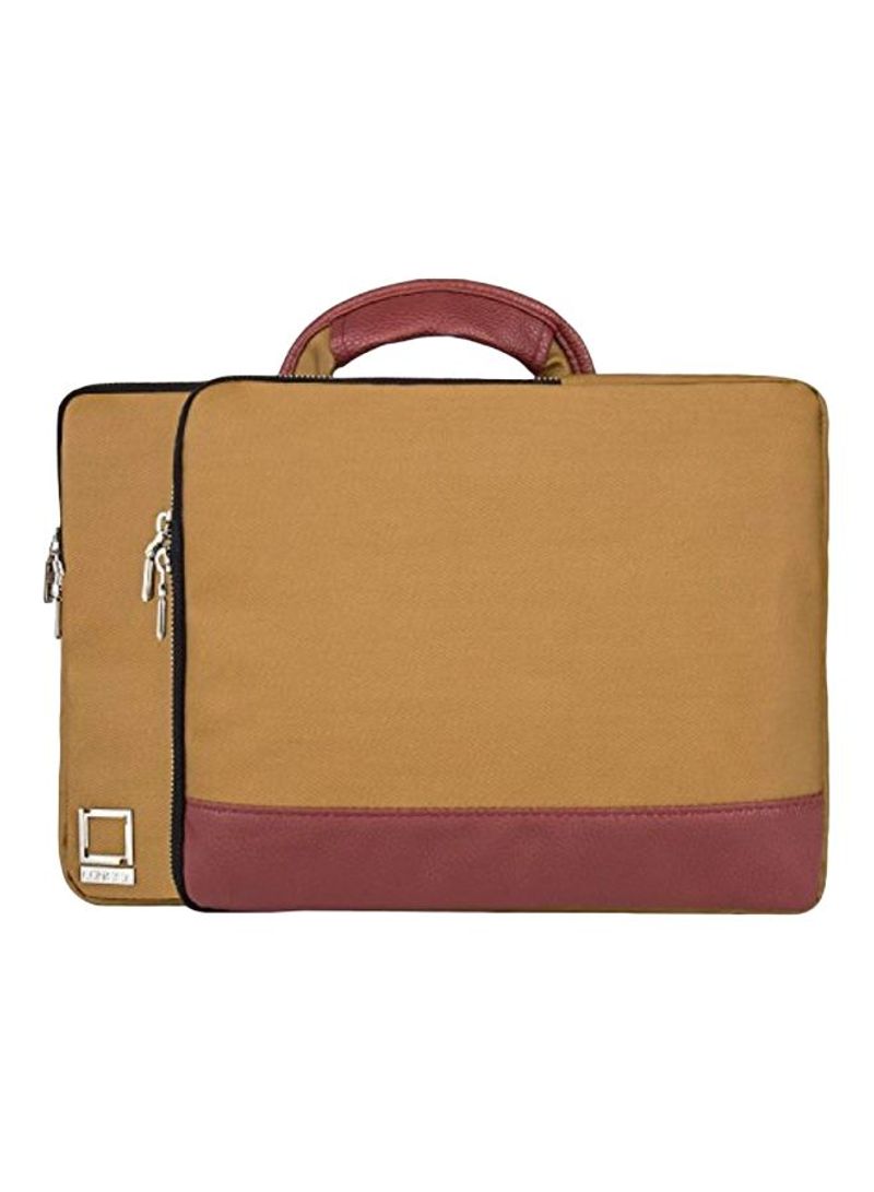 Protective Briefcase For 13.3-Inch Laptop And Tablet Beige/Red