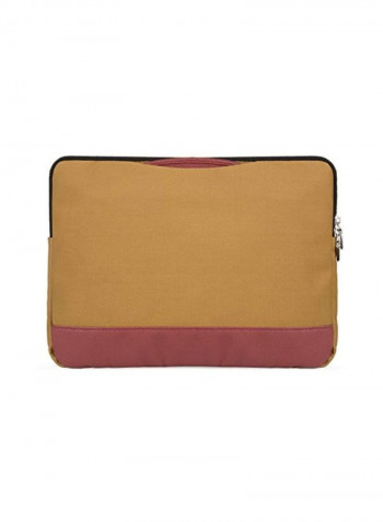 2 In 1 Brief Case For 13-Inch Laptop And Tablet Beige/Red