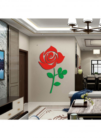 Rose Wall Sticker Red/Green 60x90cm