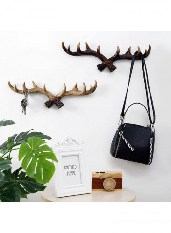 1-Piece Creative Antler Shape Wall Hook Brown 60x90cm