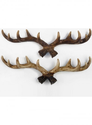 1-Piece Creative Antler Shape Wall Hook Brown 60x90cm