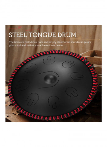 9-Tone Steel Tongue Hand Pan Drum with Drumsticks and Bag