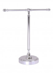 Vanity Top 2 Arm Guest Towel Holder Silver 13x15x15inch