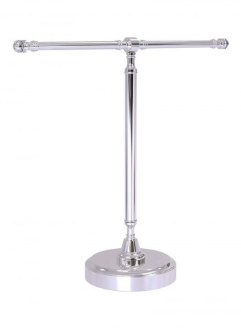 Vanity Top 2 Arm Guest Towel Holder Silver 13x15x15inch