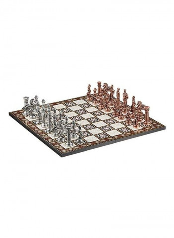 Oversized Metal Folding Psoriasis and Pegasus Horses Chess Set