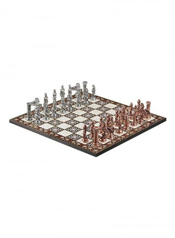 Oversized Metal Folding Psoriasis and Pegasus Horses Chess Set