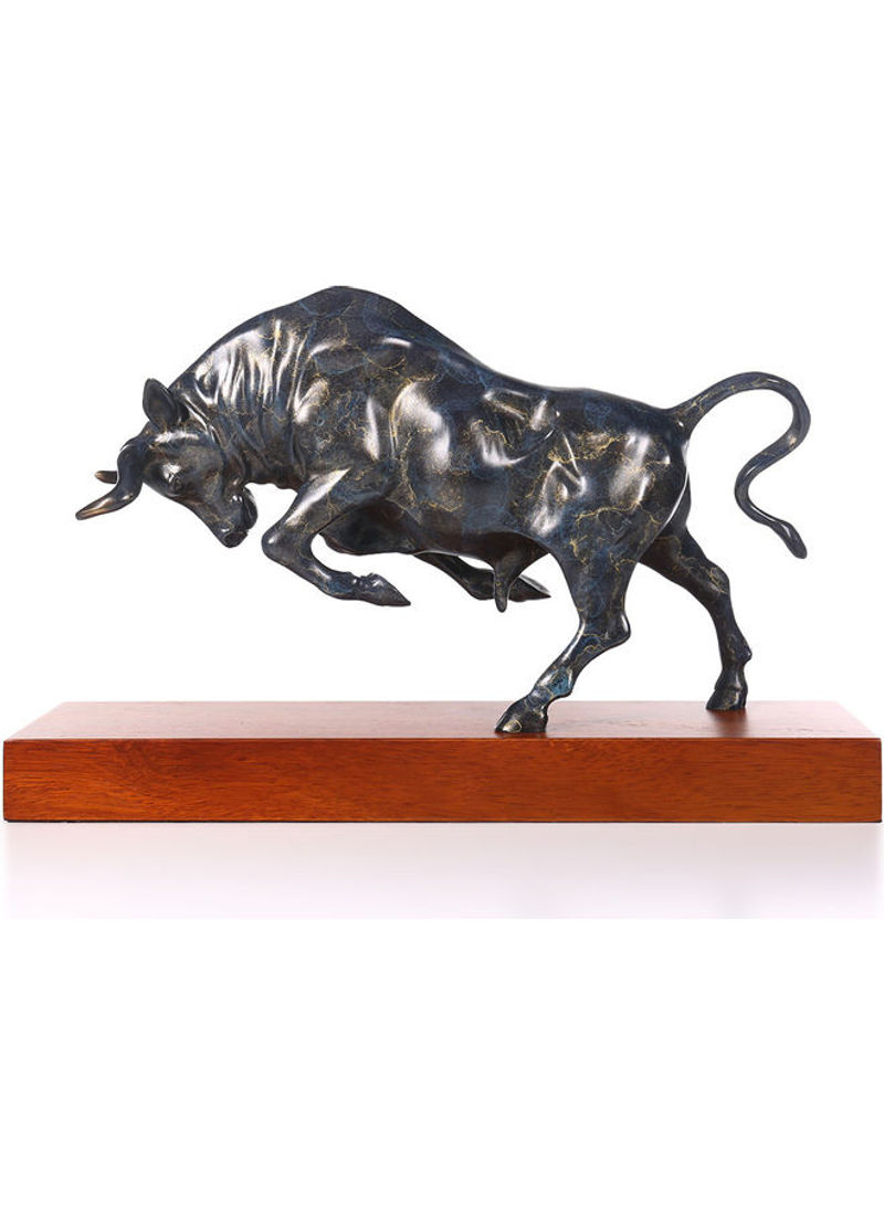 Decorative Vigorous Bull Sculpture Grey 32x10x20cm