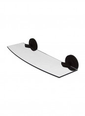 Que New Collection Glass Shelf Clear/Black 18inch