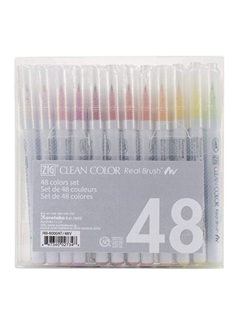 48-Piece Colour Real Brush Pens Set Red/Green/Blue
