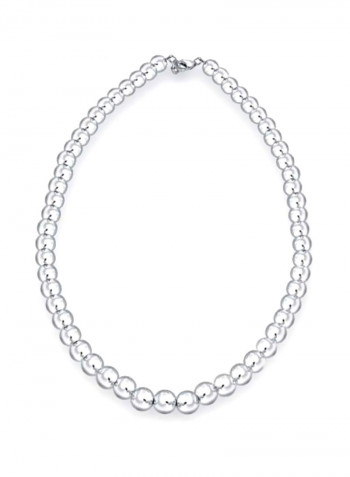 925 Sterling Silver Round Beaded Necklace