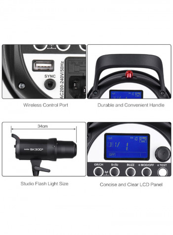 SK300II Professional 300Ws Studio Flash Light Black