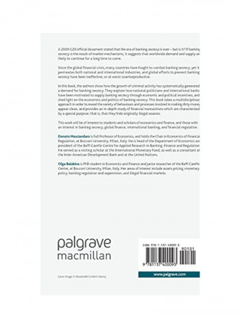 Banking Secrecy And International Financal Markets Hardcover