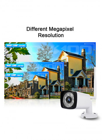 4-Piece Wireless Motion Detect CCTV Camera White