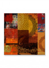 Abstract Painting Wall Art Canvas Brown 80x80centimeter
