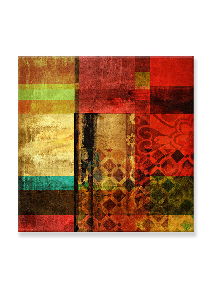 Abstract Painting Wall Art Canvas Brown 80x80centimeter