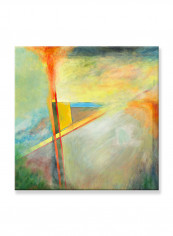 Abstract Painting Wall Art Canvas Green 80x80centimeter