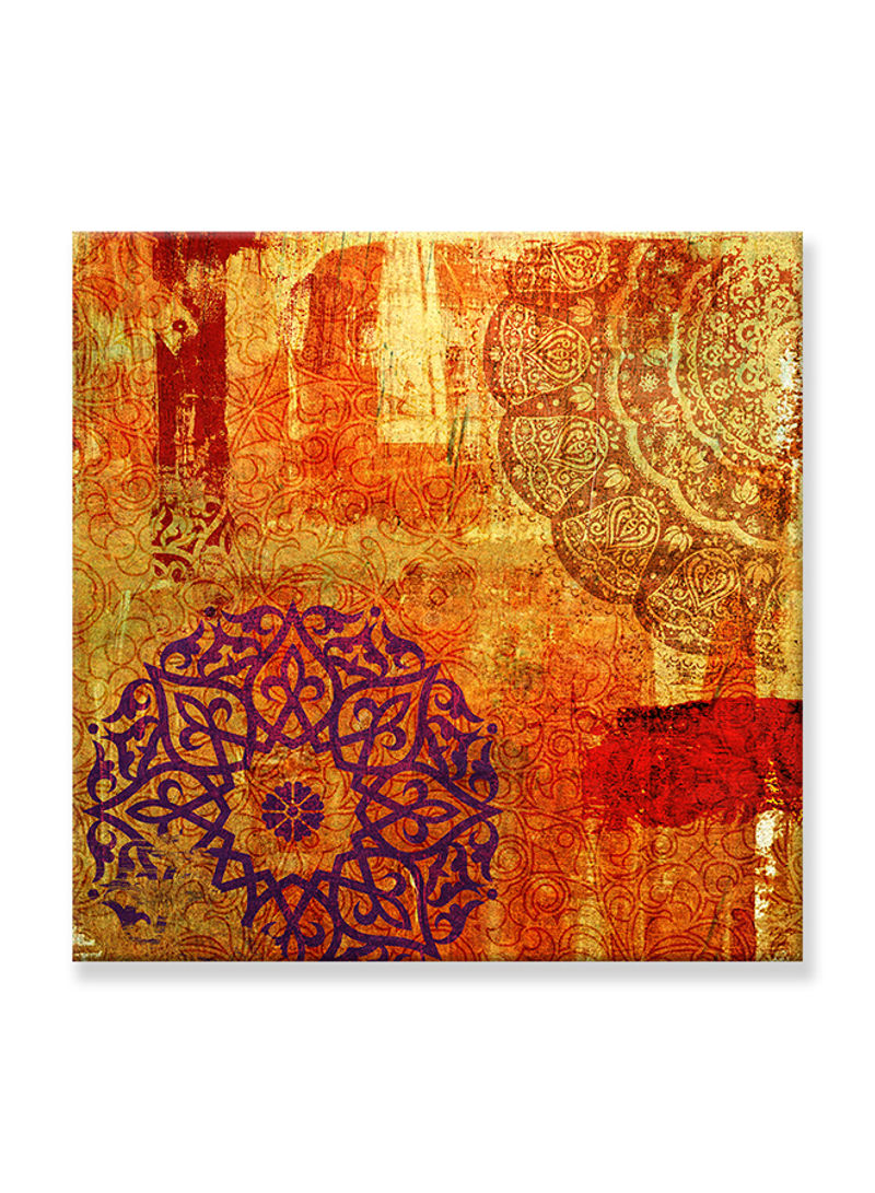 Abstract Painting Wall Art Canvas Orange 80x80centimeter