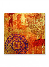 Abstract Painting Wall Art Canvas Orange 80x80centimeter