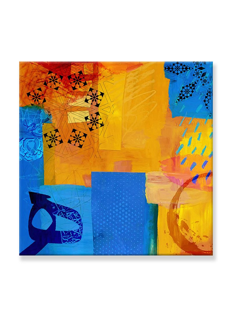 Abstract Painting Wall Art Canvas Yellow 80x80centimeter