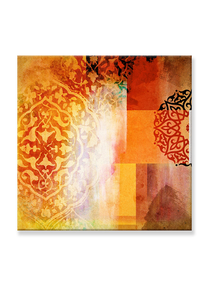 Abstract Painting Wall Art Canvas Yellow 80x80centimeter