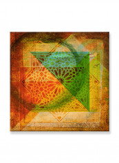 Abstract Painting Wall Art Canvas Yellow 80x80centimeter