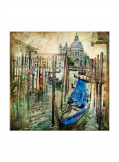 Vintage Photo Art Canvas Painting Multicolour 80x80centimeter