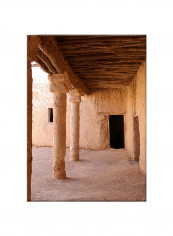 Old Traditional Arab House Art Canvas Painting Brown 50x70centimeter