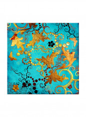 Vintage Arabic Calligraphy Canvas Painting Multicolour 80x80centimeter