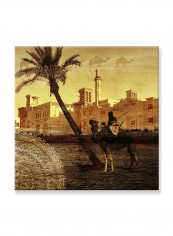 Abstract Painting Wall Art Canvas Brown 80x80centimeter