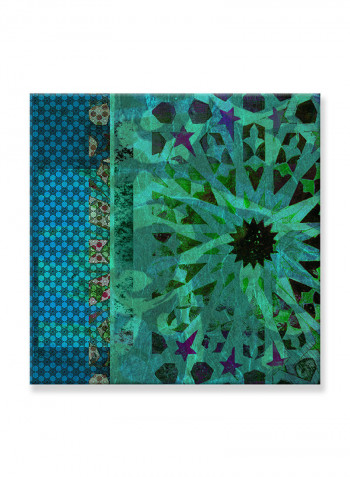 Abstract Painting Wall Art Canvas Green 80x80centimeter