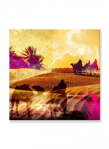 Abstract Painting Wall Art Canvas Brown 80x80centimeter