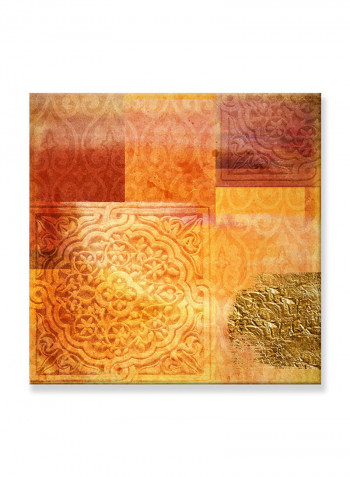 Abstract Painting Wall Art Canvas Orange 80x80centimeter