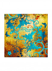 Vintage Arabic Calligraphy Canvas Painting Multicolour 80x80centimeter