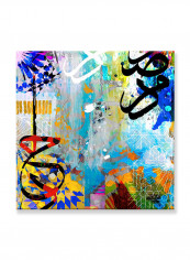 Abstract Painting Wall Art Canvas Blue 80x80centimeter