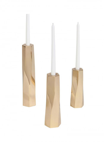 Medium Vera Brass Candlestick Gold 3 x 10inch